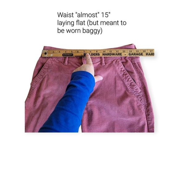 American Eagle pink super high rise baggy wide leg corduroy cargo pants size 6 - Picture 6 of 11